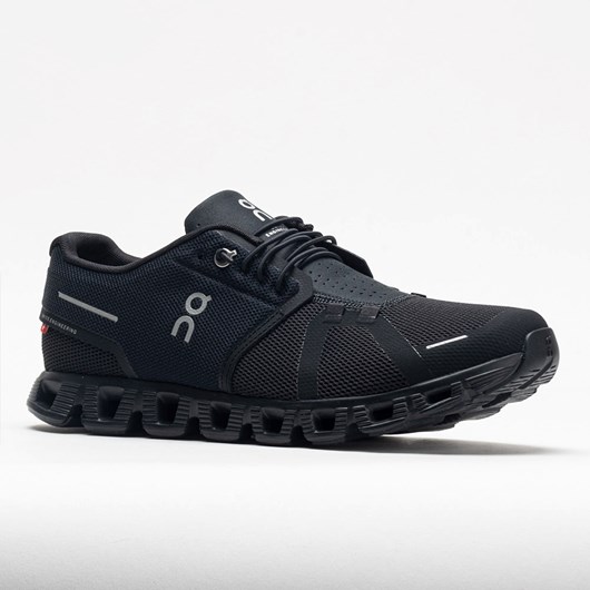 All Black Orthofeet On Cloud 5 Men's Running Shoes | BQANU4213