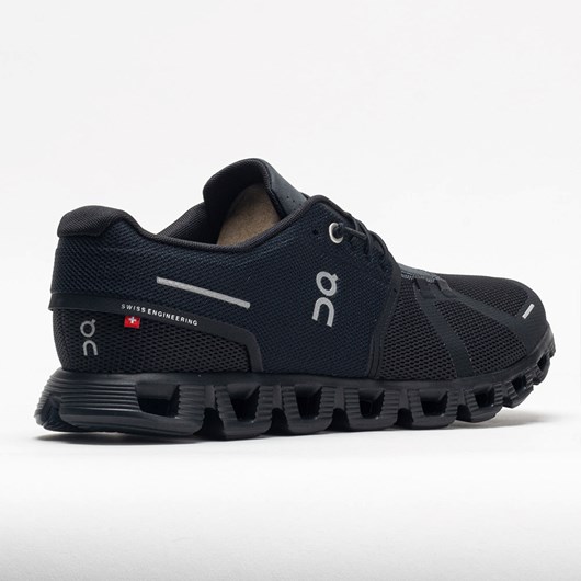 All Black Orthofeet On Cloud 5 Men's Running Shoes | BQANU4213