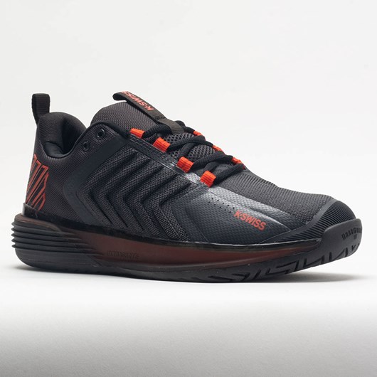 Asphalt / Jet Black / Spicy Orange Orthofeet K-Swiss Ultrashot 3 Men's Tennis Shoes | YKOZW2706