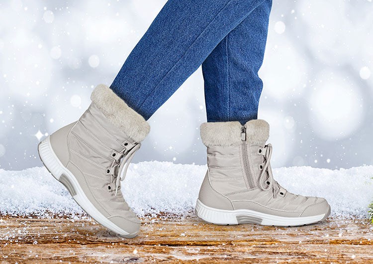 Beige Orthofeet Waterproof Women's Winter Boots | SFKJI1034