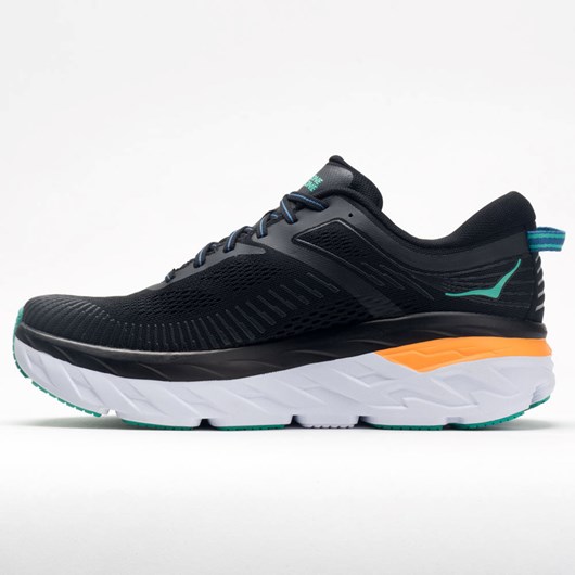 Black / Atlantis Orthofeet Hoka One One Bondi 7 Men's Running Shoes | FZAJX6731