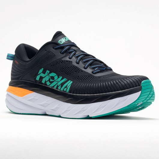 Black / Atlantis Orthofeet Hoka One One Bondi 7 Men's Running Shoes | FZAJX6731