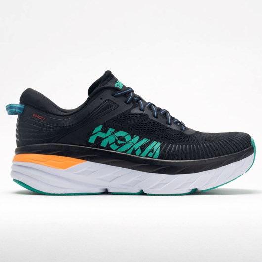 Black / Atlantis Orthofeet Hoka One One Bondi 7 Men\'s Running Shoes | FZAJX6731