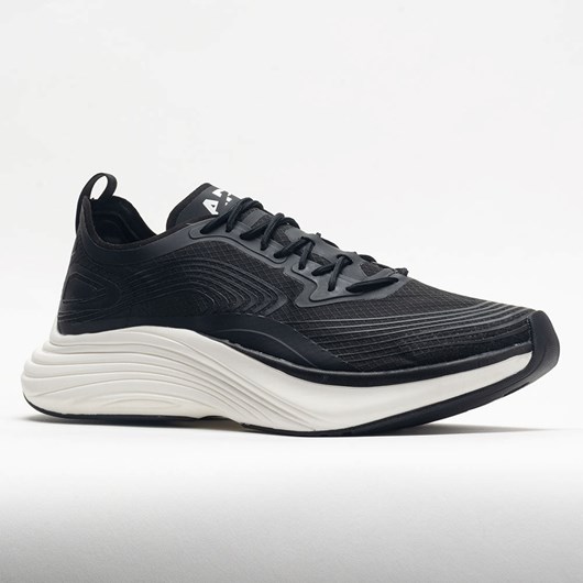 Black / Black / White Orthofeet APL Streamline Men's Running Shoes | VSWLG5384