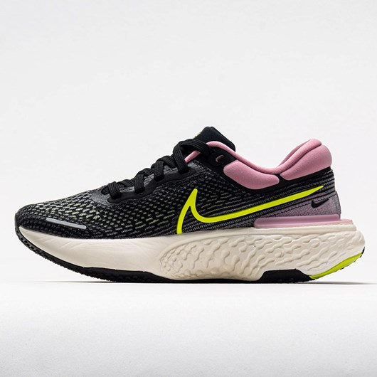 Black / Cyber Elemental Pink Orthofeet Nike ZoomX Invincible Run Flyknit Women's Running Shoes | MGCSO0243