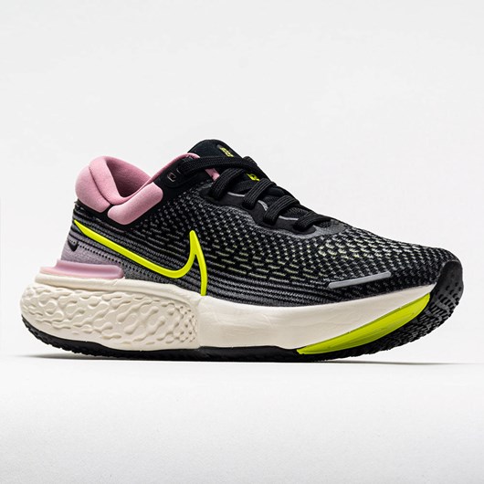 Black / Cyber Elemental Pink Orthofeet Nike ZoomX Invincible Run Flyknit Women's Running Shoes | MGCSO0243