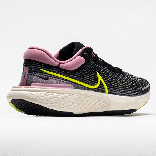 Black / Cyber Elemental Pink Orthofeet Nike ZoomX Invincible Run Flyknit Women's Running Shoes | MGCSO0243