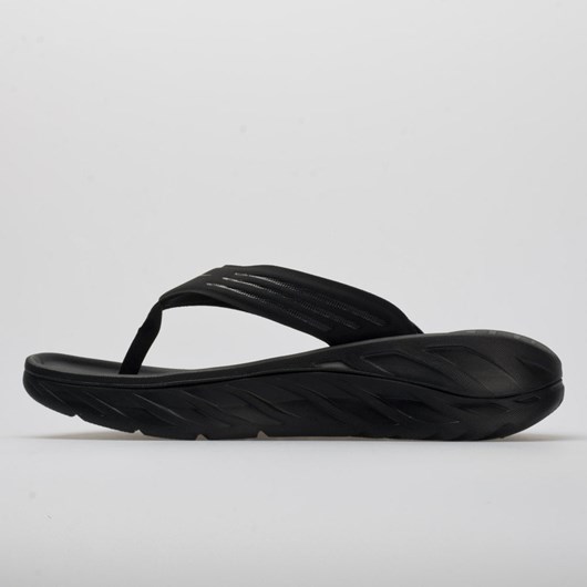 Black / Dark Gull Gray Orthofeet Hoka One One Ora Recovery Flip Men's Slide Sandals | CAHRO1204