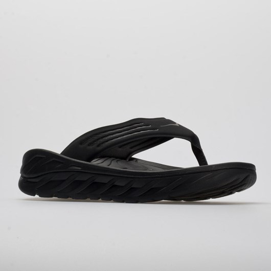 Black / Dark Gull Gray Orthofeet Hoka One One Ora Recovery Flip Men's Slide Sandals | CAHRO1204