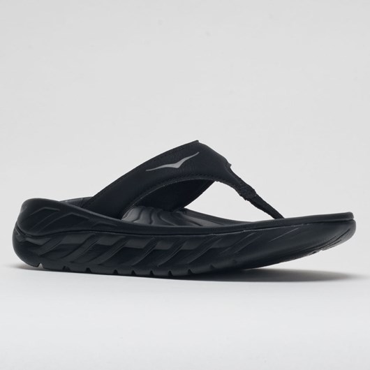 Black / Dark Gull Gray Orthofeet Hoka One One Ora Recovery Flip Women's Slide Sandals | DBVWL2789