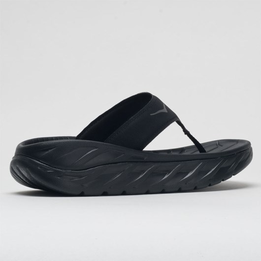 Black / Dark Gull Gray Orthofeet Hoka One One Ora Recovery Flip Women's Slide Sandals | DBVWL2789