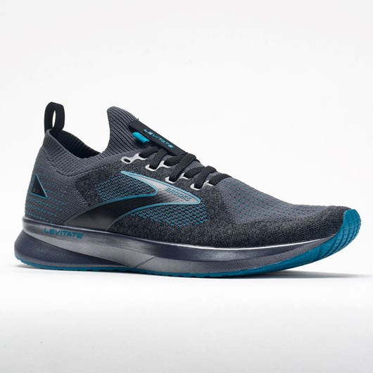 Black / Ebony / Crystal Teal Orthofeet Brooks Levitate Stealthfit 5 Men's Running Shoes | XPVBJ9417