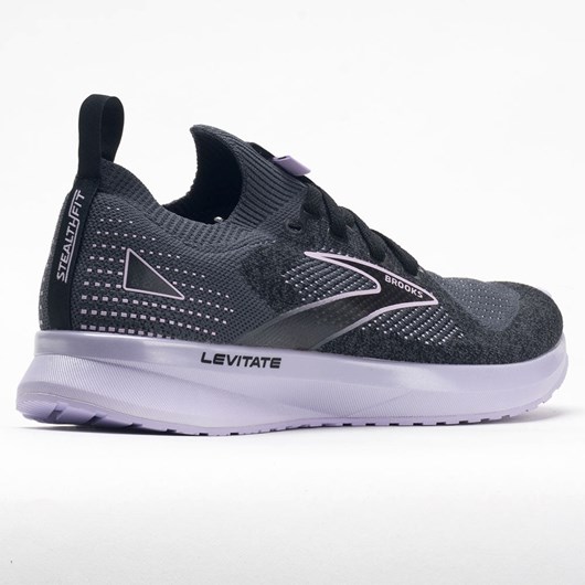 Black / Ebony / Lilac Orthofeet Brooks Levitate Stealthfit 5 Women's Running Shoes | NCWZB2516