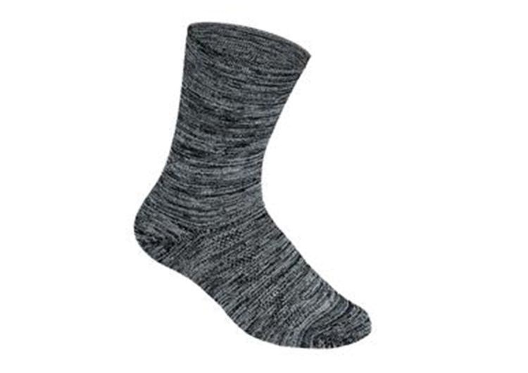 Black / Gray Orthofeet Non Binding Crew Wide Bamboo  Unisex Socks | HLNTG8716