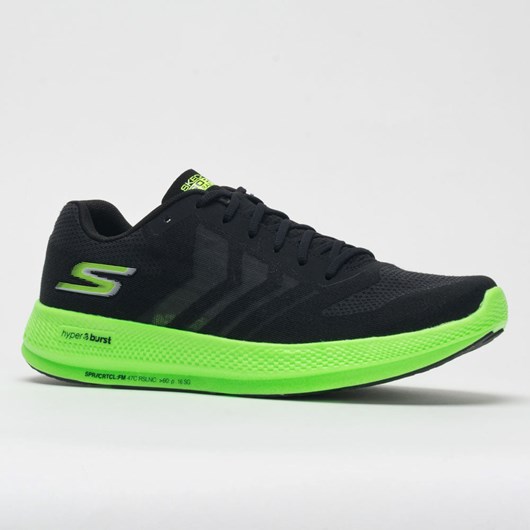 Black / Green Orthofeet Skechers GOrun Razor+ Men's Running Shoes | HWMDN6087