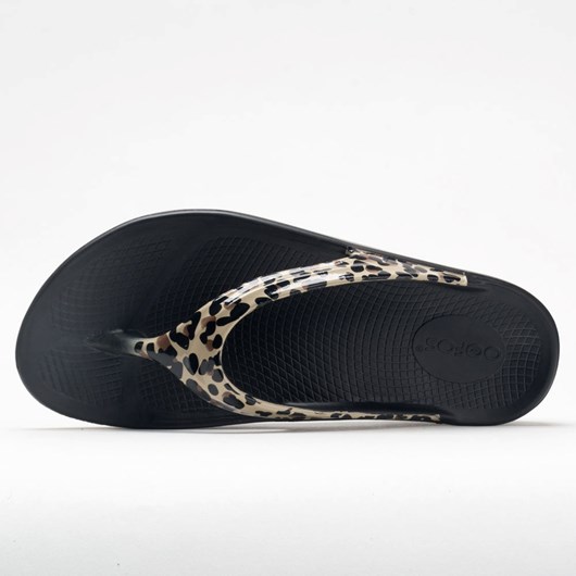 Black / Leopard Orthofeet OOFOS OOlala Limited Women's Slide Sandals | QDCIU5687