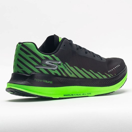 Black / Lime Orthofeet Skechers GOrun Razor Excess Men's Running Shoes | FTIPG2504