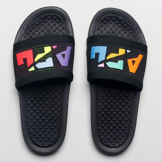 Black / Multi Orthofeet APL Big Logo Slide Women's Slide Sandals | NMJSG7185