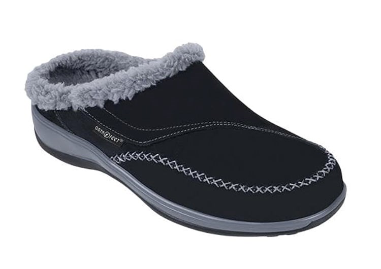 Black Orthofeet Arch Support House Women\'s Slippers | XAIER6193