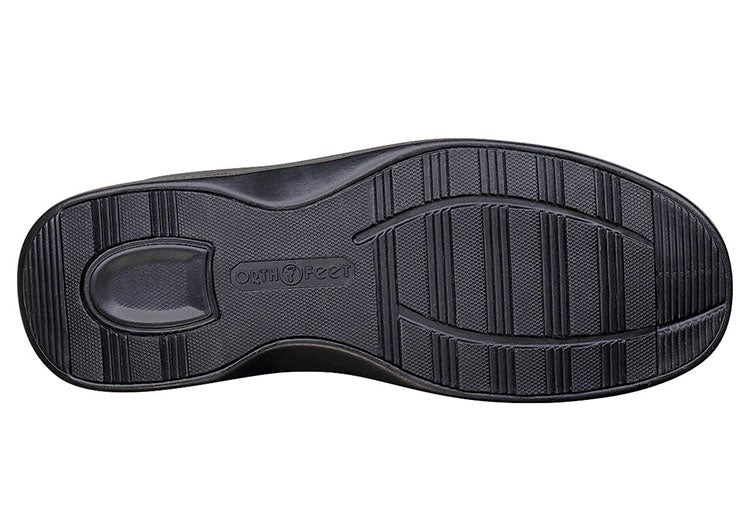 Black Orthofeet Arch Support Men's Slippers | QBOUC3947