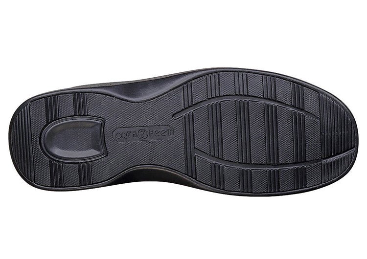 Black Orthofeet Arch Support Men's Slippers | QSEVO0764