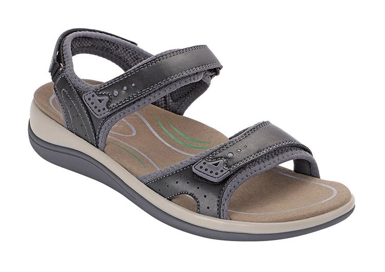 Black Orthofeet Orthopedic Malibu Women\'s Sandals | LSHNZ3901