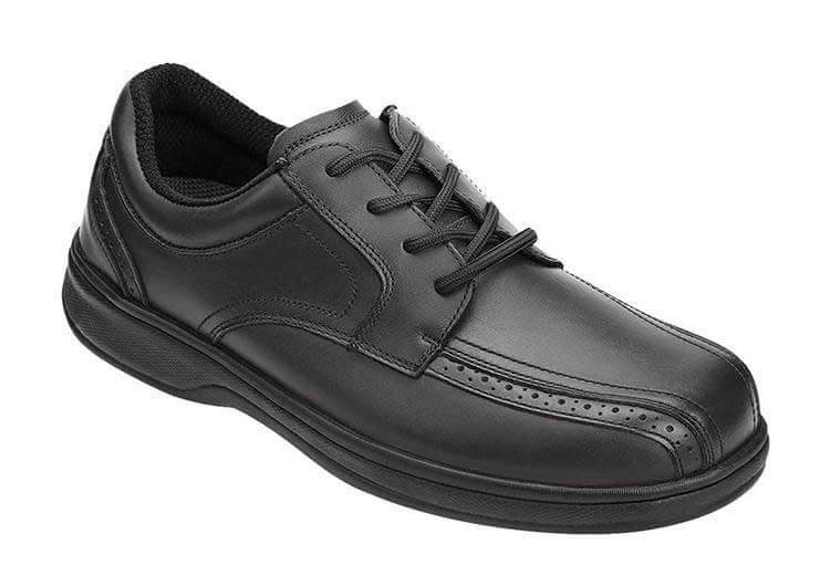 Black Orthofeet Oxford Orthotic Men\'s Dress Shoes | KMHDL4581