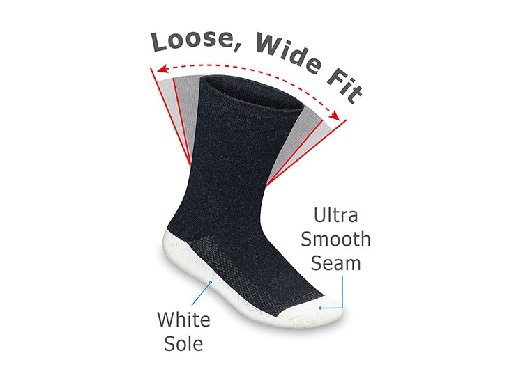 Black Orthofeet Padded Sole Crew Bamboo Diabetic  Unisex Socks | WYZNC2583