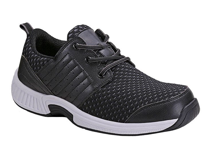 Black Orthofeet Stretchable - Tacoma Stretch Knit Men\'s Sneakers | EDSMU5786