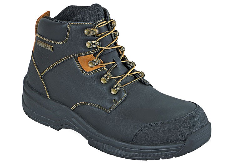 Black Orthofeet Work Safety Composite Toe Men\'s Work Boots | UMXNO4361