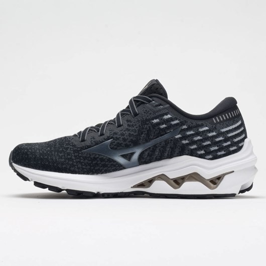 Black / Platinum Gold Orthofeet Mizuno Wave Inspire 17 Waveknit Women's Running Shoes | KWVHJ8570