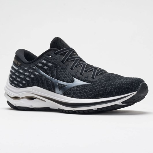 Black / Platinum Gold Orthofeet Mizuno Wave Inspire 17 Waveknit Women's Running Shoes | KWVHJ8570