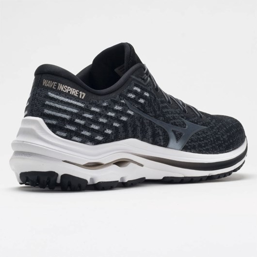 Black / Platinum Gold Orthofeet Mizuno Wave Inspire 17 Waveknit Women's Running Shoes | KWVHJ8570