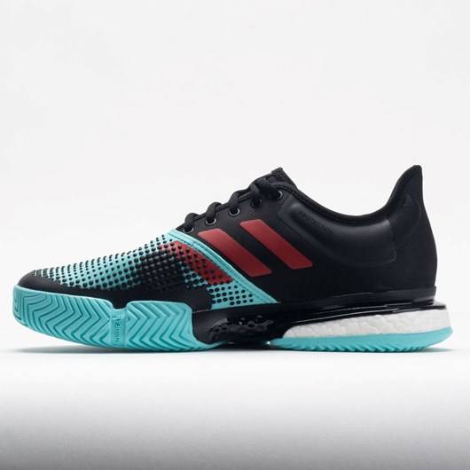 Black / Pulse Aqua / Solar Red Orthofeet adidas SoleCourt Primeblue Men's Tennis Shoes | IPNGD5342