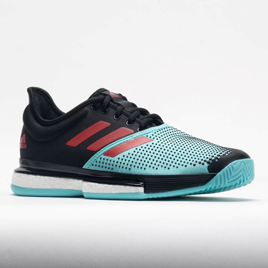 Black / Pulse Aqua / Solar Red Orthofeet adidas SoleCourt Primeblue Men's Tennis Shoes | IPNGD5342