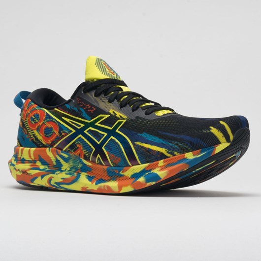 Black / Sour Yuzu Orthofeet ASICS Noosa Tri 13 Men's Running Shoes | DBHUO1903