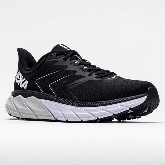 Black / White Orthofeet Hoka One One Arahi 5 Men's Running Shoes | DNFZS3748