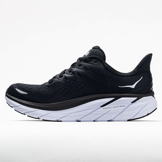 Black / White Orthofeet Hoka One One Clifton 8 Women's Running Shoes | KERSQ8732