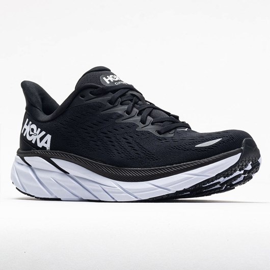 Black / White Orthofeet Hoka One One Clifton 8 Women's Running Shoes | KERSQ8732