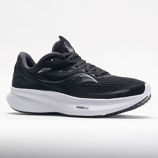 Black / White Orthofeet Saucony Ride 15 Men's Running Shoes | PKBMZ5403