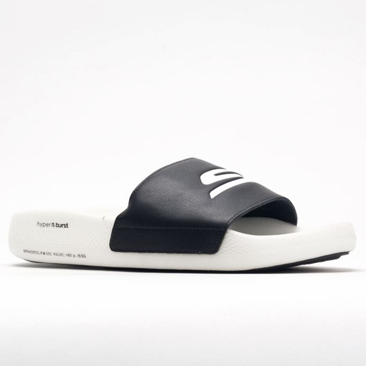 Black / White Orthofeet Skechers Hyper Slide Men's Slide Sandals | NUZOW5328