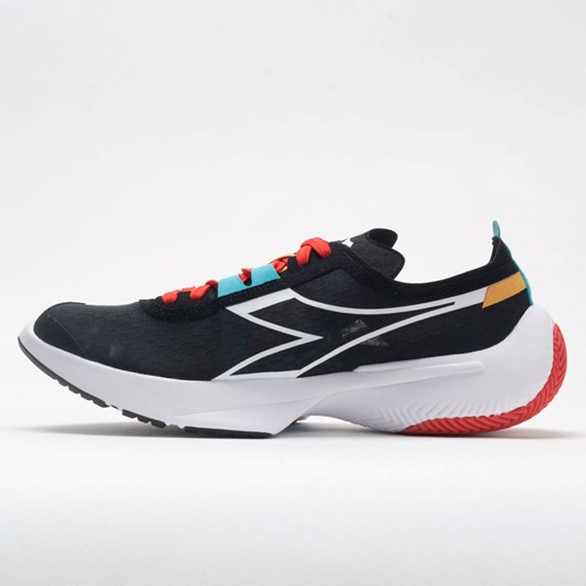 Black / White / Saffron Orthofeet Diadora Equipe Corsa Men's Running Shoes | YGQRC0714