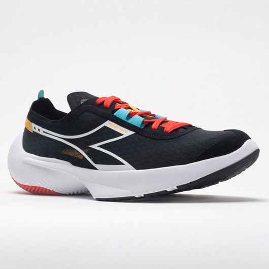 Black / White / Saffron Orthofeet Diadora Equipe Corsa Men's Running Shoes | YGQRC0714