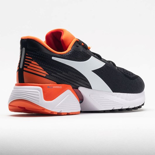 Black / White / Vermillion Orange Orthofeet Diadora Mythos Blushield Vigore Women's Running Shoes | JHEIQ8125