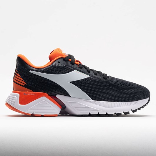 Black / White / Vermillion Orange Orthofeet Diadora Mythos Blushield Vigore Women\'s Running Shoes | JHEIQ8125