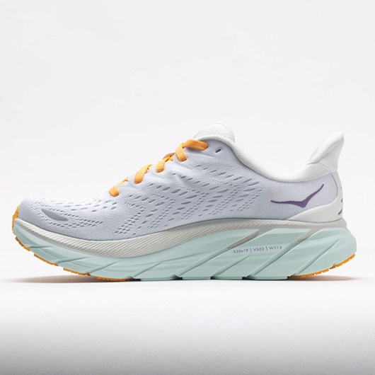 Blanc de Blanc / White Orthofeet HOKA Clifton 8 Women's Running Shoes | YXKWC2175