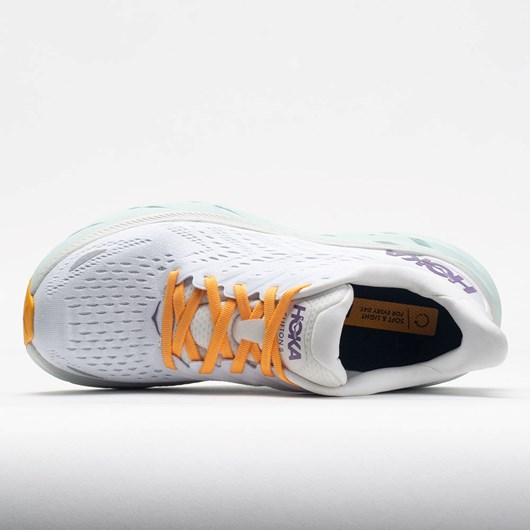 Blanc de Blanc / White Orthofeet HOKA Clifton 8 Women's Running Shoes | YXKWC2175