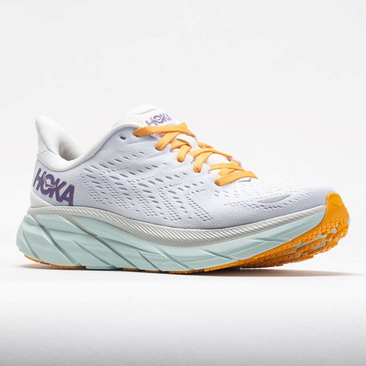 Blanc de Blanc / White Orthofeet HOKA Clifton 8 Women's Running Shoes | YXKWC2175