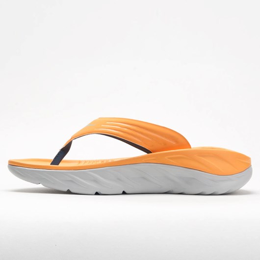 Blazing Orange / Lunar Rock Orthofeet Hoka One One Ora Recovery Flip Men's Slide Sandals | TUGCZ1376