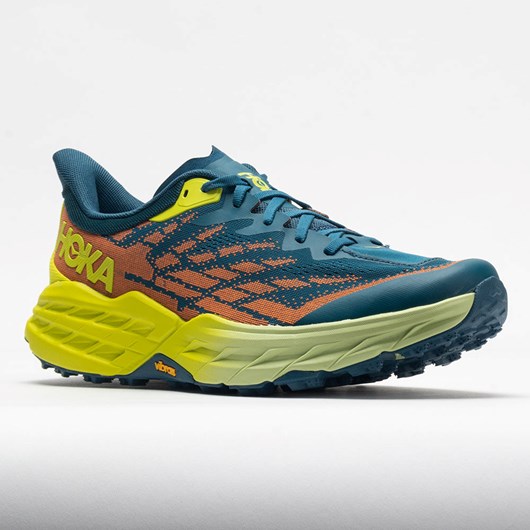 Blue Coral / Evening Primrose Orthofeet HOKA Speedgoat 5 Men's Trail Running Shoes | XFPEI9138